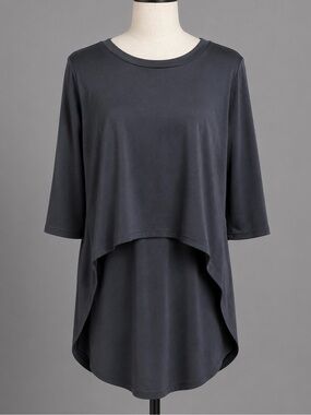Annette Gray Double Front Long Shirt / Dress sz M